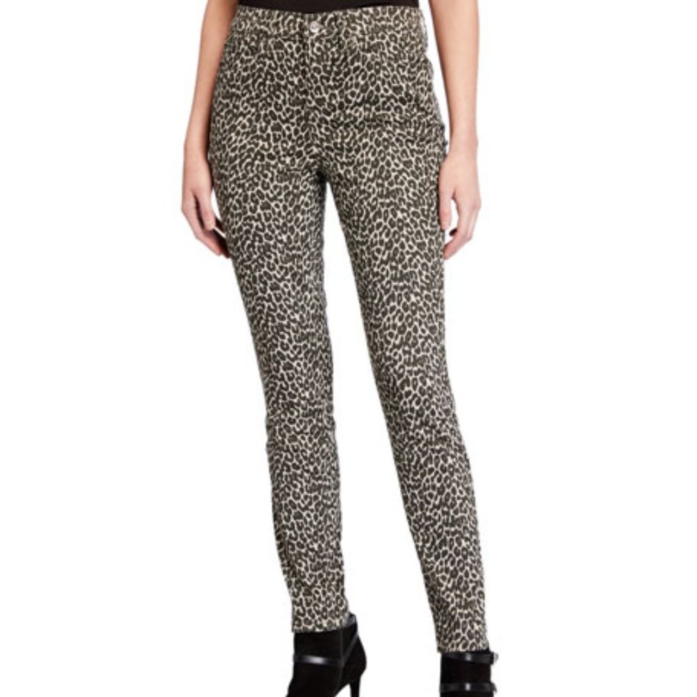 NWT Nicole Miller Cheetah High-Rise Skinny Jeans